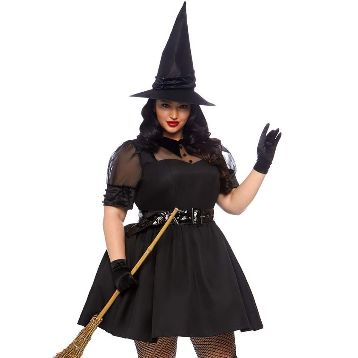 Disfraz Halloween Bruja Vestido + Sombrero Mujer Adulta