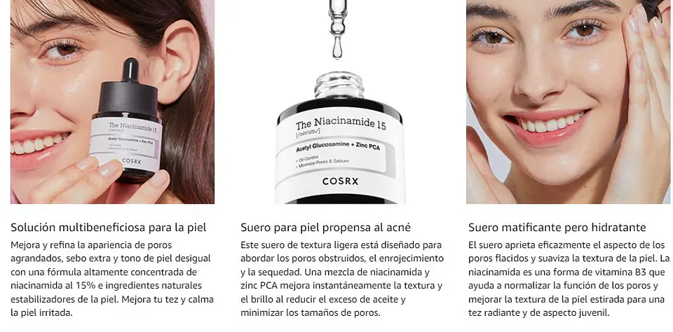 The Niacinamide 15 Serum (COSRX) -20ml Serum aclarante anti imperfecciones 15% niacinamida  y 1% zinc 5