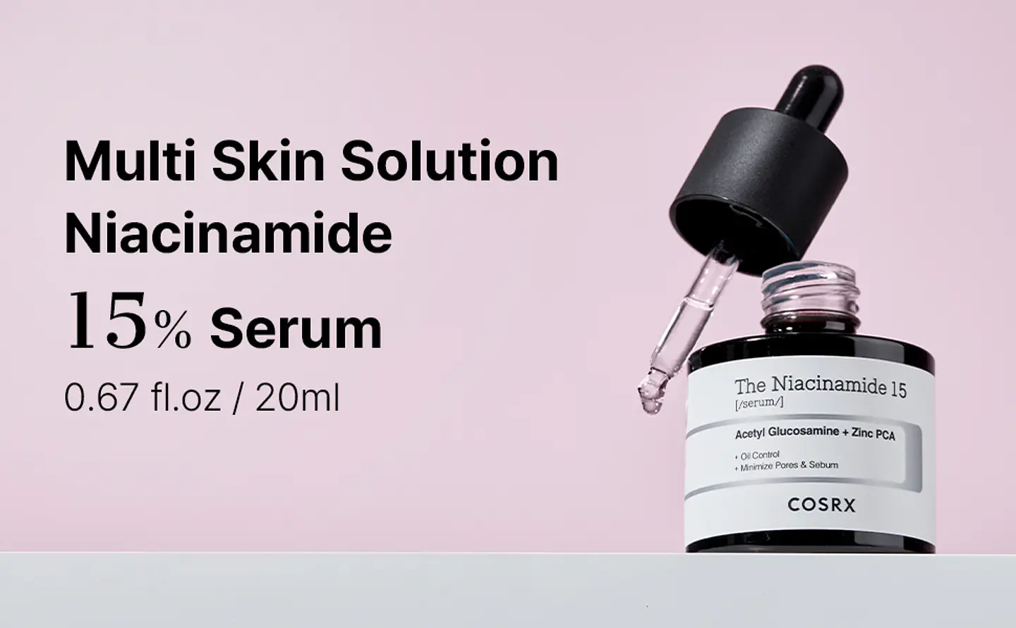 The Niacinamide 15 Serum (COSRX) -20ml Serum aclarante anti imperfecciones 15% niacinamida  y 1% zinc 6