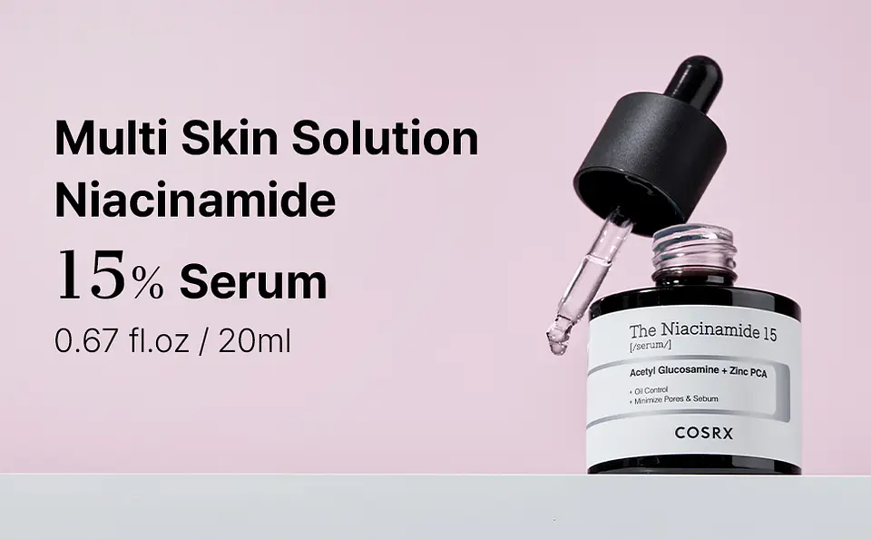 The Niacinamide 15 Serum (COSRX) -20ml Serum aclarante anti imperfecciones 15% niacinamida  y 1% zinc 6