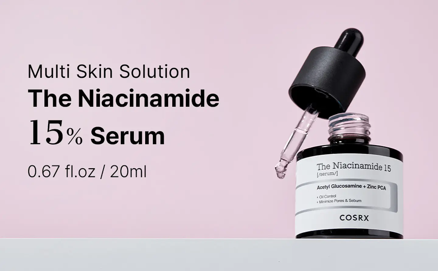 The Niacinamide 15 Serum (COSRX) -20ml Serum aclarante anti imperfecciones 15% niacinamida  y 1% zinc 2
