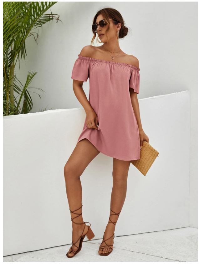 SHEIN Vestido de hombros descubiertos