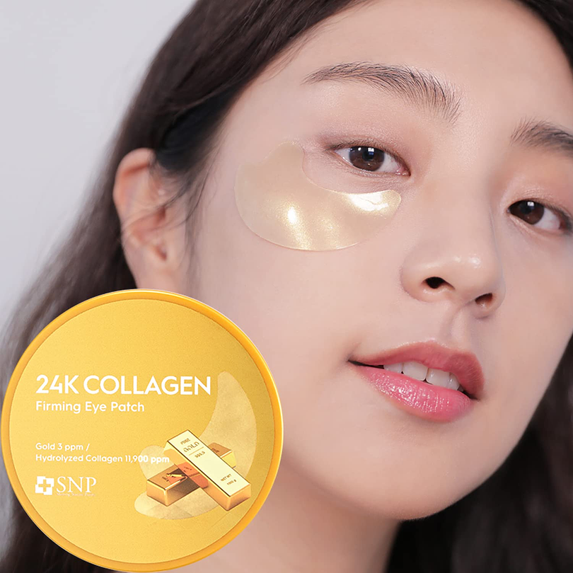 Gold Collagen Firming Eye Patch (SNP) 60 parches de Hidrogel contorno de ojos antiedad desinflamantes 2