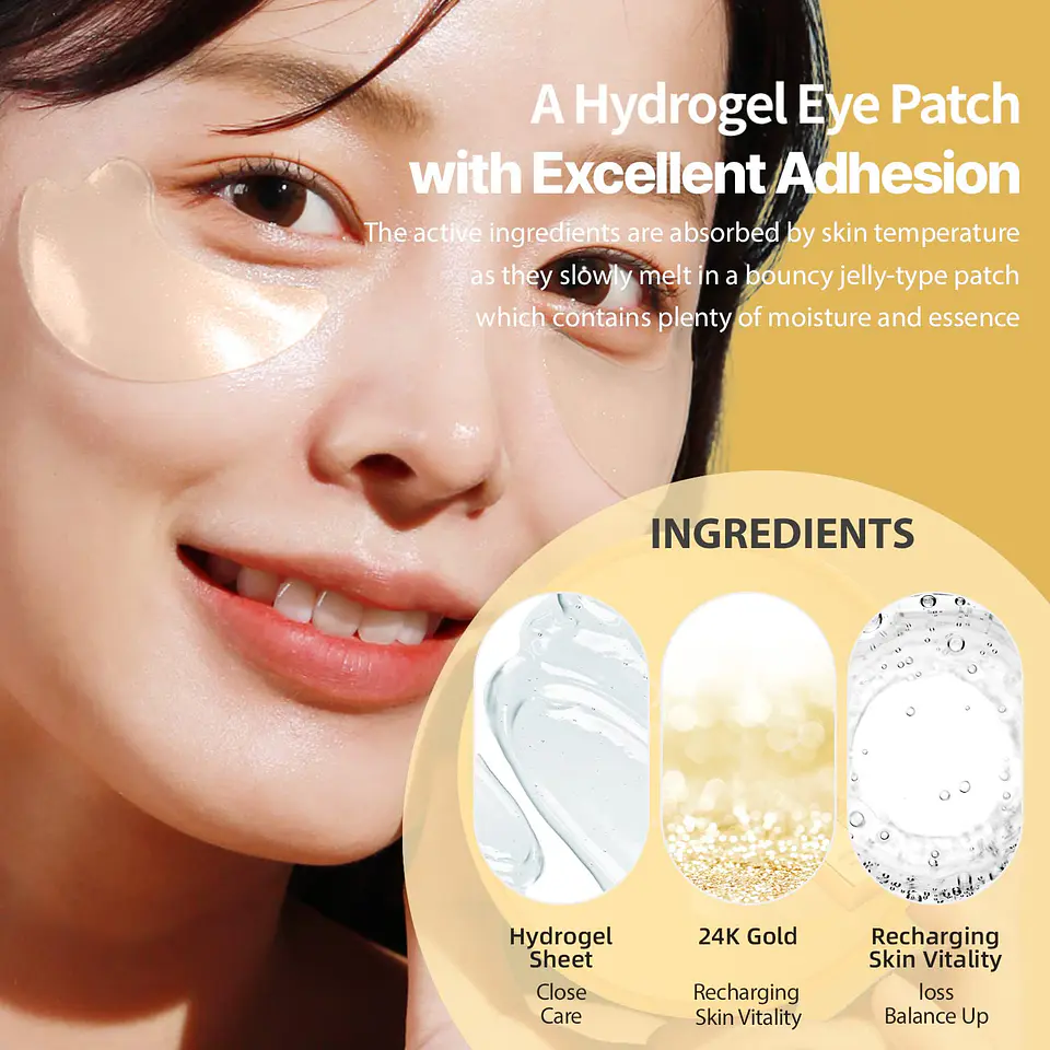 Gold Collagen Firming Eye Patch (SNP) 60 parches de Hidrogel contorno de ojos antiedad desinflamantes 11