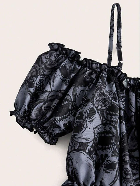 Vestido calaveras talla L