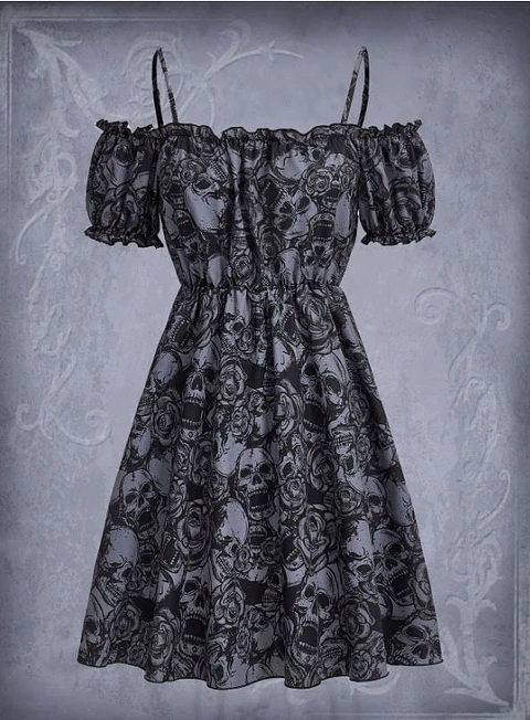 Vestido calaveras talla L