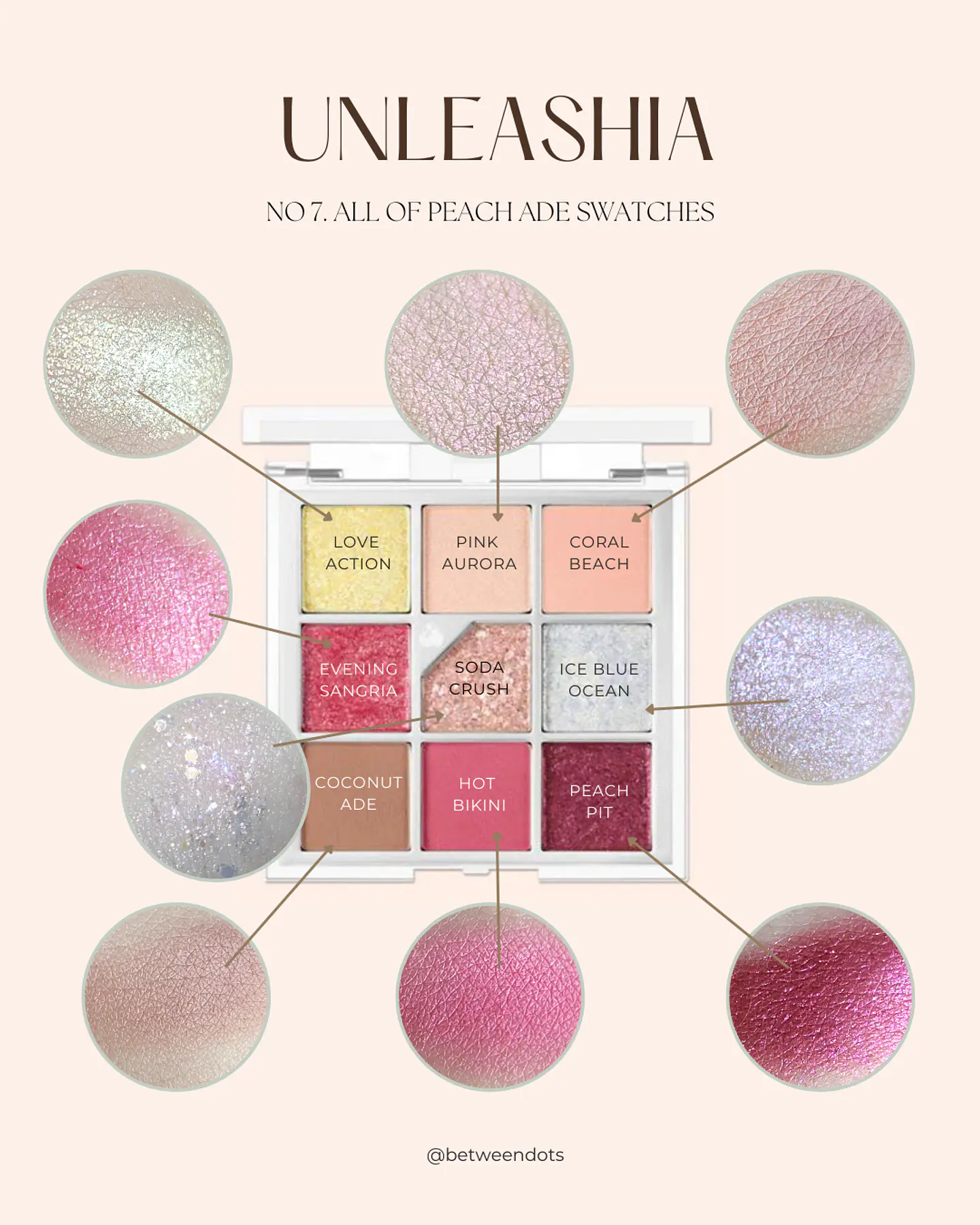 Glitterpedia Eye Palette N7 All of Peach Ade (Unleashia) Paleta sombras  1