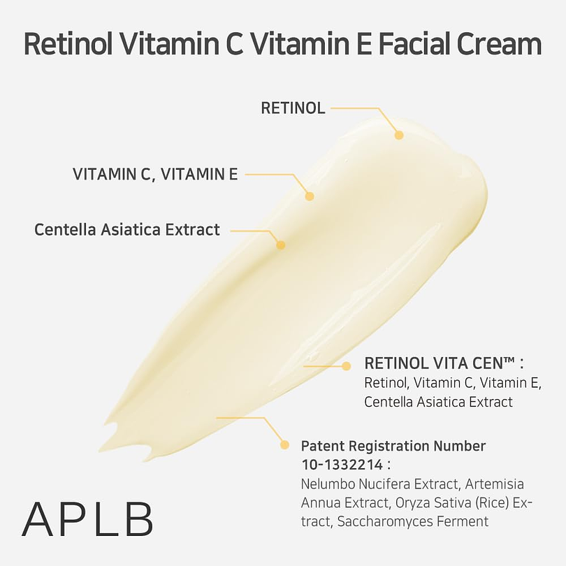 Retinol Vitamin C Vitamin E Facial Cream (APLB)  - 55ml Crema antiedad multifuncional con Retinol y Vitamina C 4