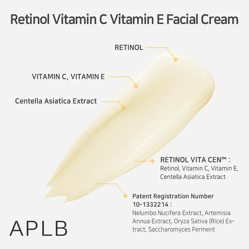 Retinol Vitamin C Vitamin E Facial Cream (APLB)  - 55ml Crema antiedad multifuncional con Retinol y Vitamina C 4