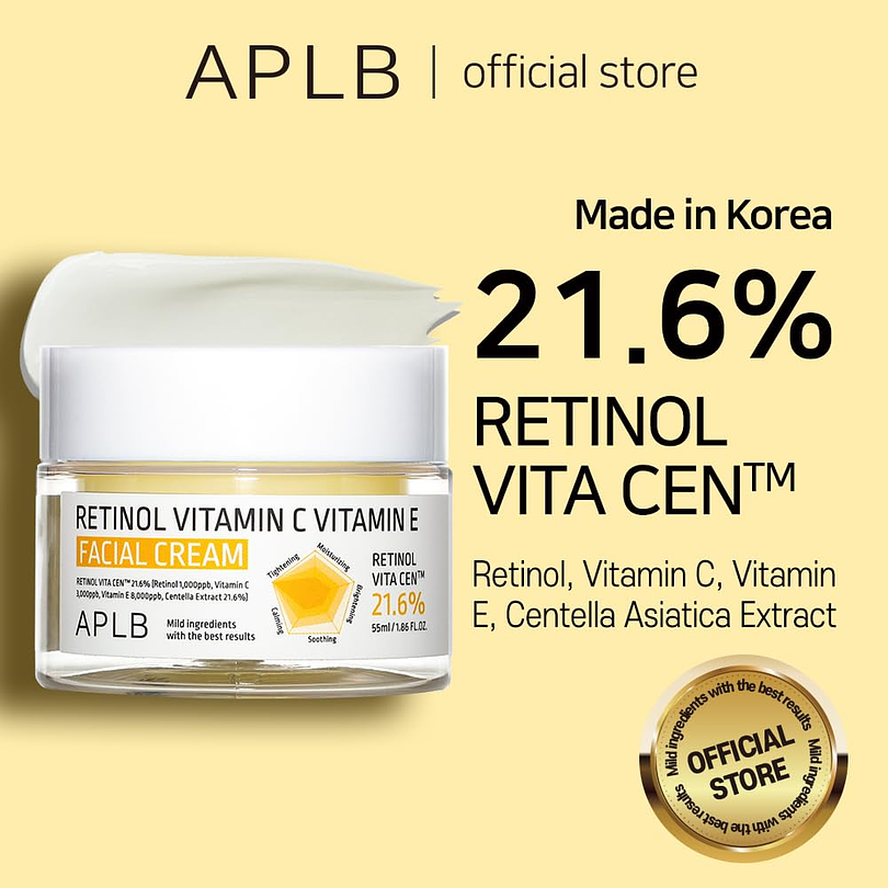 Retinol Vitamin C Vitamin E Facial Cream (APLB)  - 55ml Crema antiedad multifuncional con Retinol y Vitamina C 2