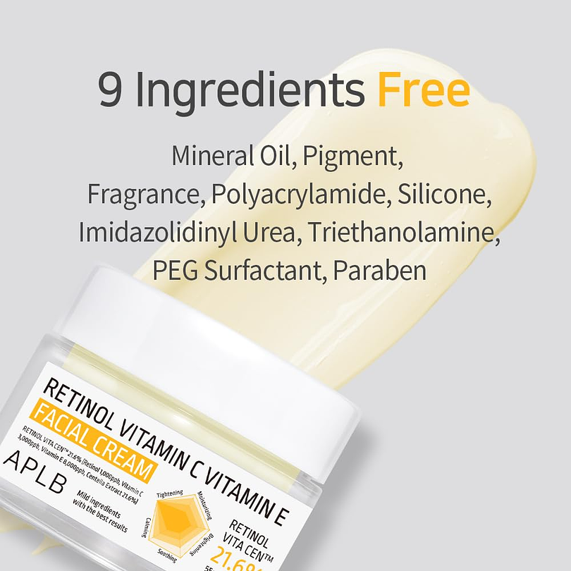 Retinol Vitamin C Vitamin E Facial Cream (APLB)  - 55ml Crema antiedad multifuncional con Retinol y Vitamina C 7