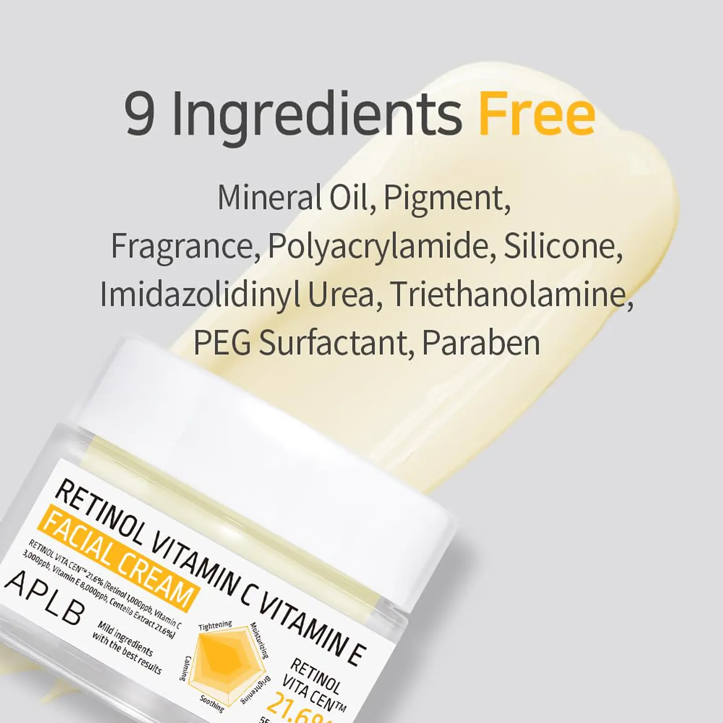 Retinol Vitamin C Vitamin E Facial Cream (APLB)  - 55ml Crema antiedad multifuncional con Retinol y Vitamina C 7