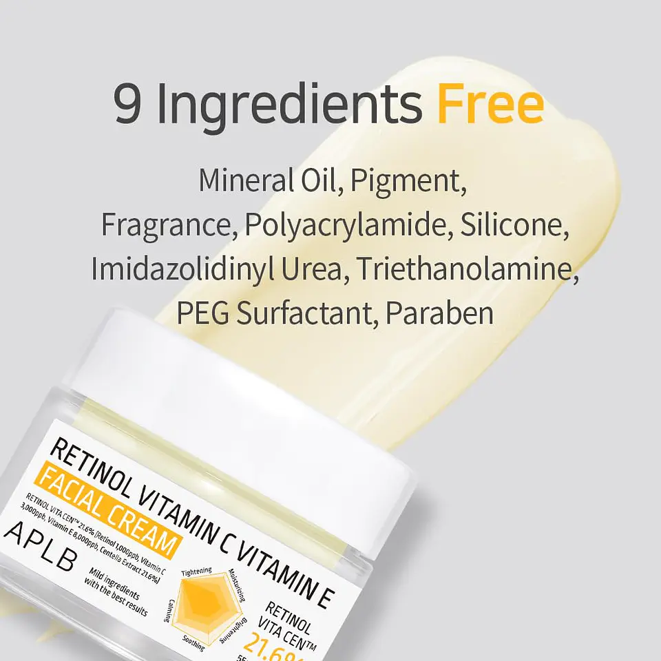 Retinol Vitamin C Vitamin E Facial Cream (APLB)  - 55ml Crema antiedad multifuncional con Retinol y Vitamina C 7