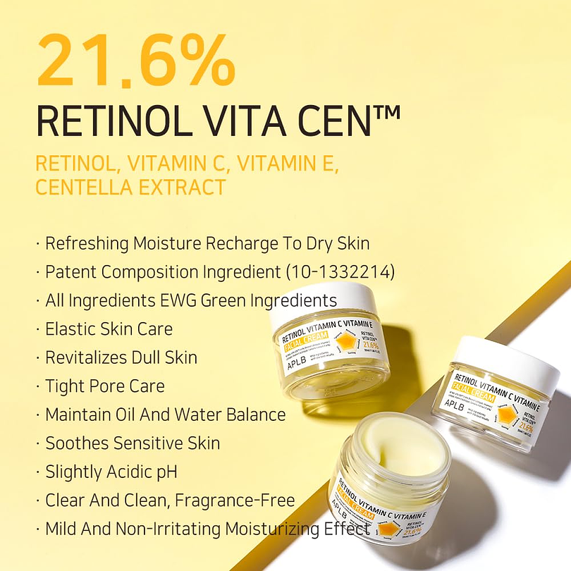 Retinol Vitamin C Vitamin E Facial Cream (APLB)  - 55ml Crema antiedad multifuncional con Retinol y Vitamina C 3