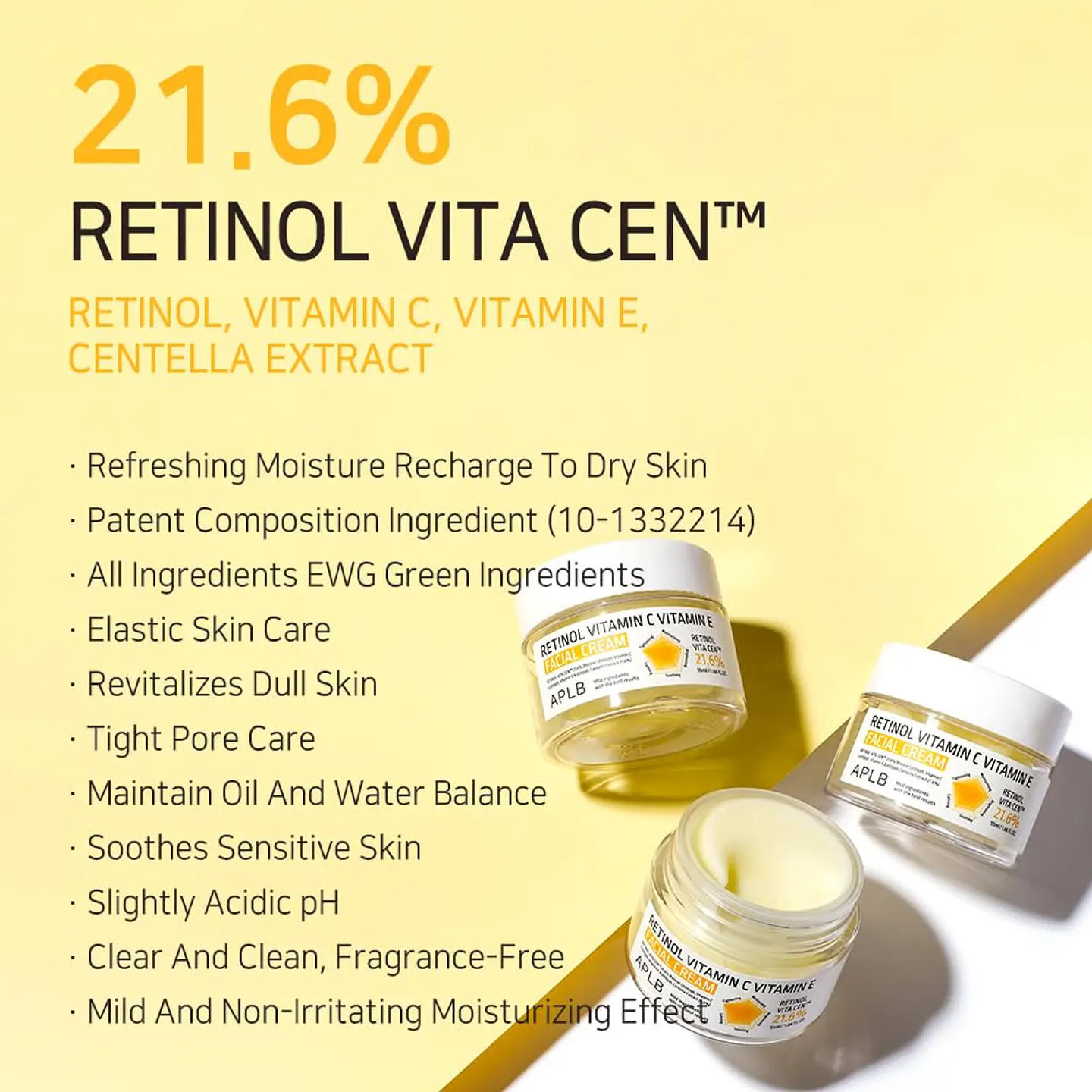 Retinol Vitamin C Vitamin E Facial Cream (APLB)  - 55ml Crema antiedad multifuncional con Retinol y Vitamina C 3