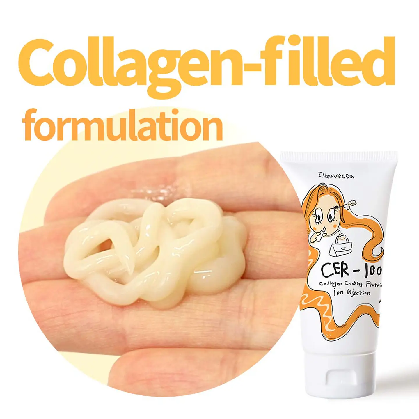 Cer-100 Collagen Coating Protein Ion Injection (Elizavecca)- 50ml Tratamiento para cabello con proteínas 1