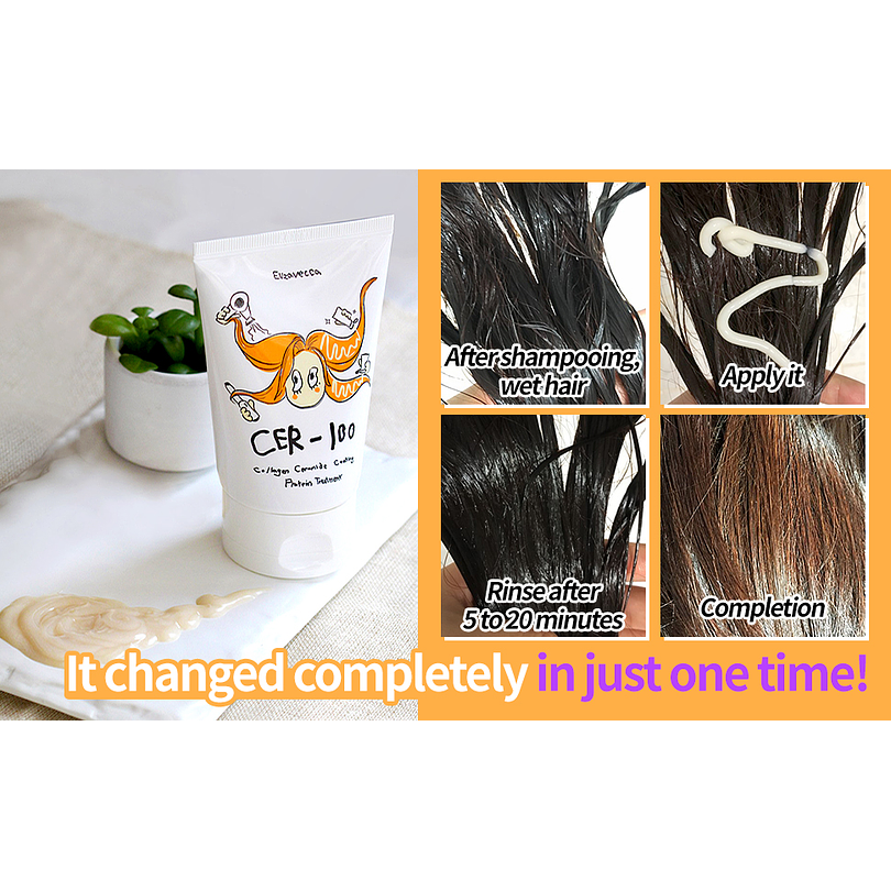 CER-100 Collagen Ceramide Coating Hair Protein Treatment (Elizavecca)- 100ml Tratamiento para cabello c 3