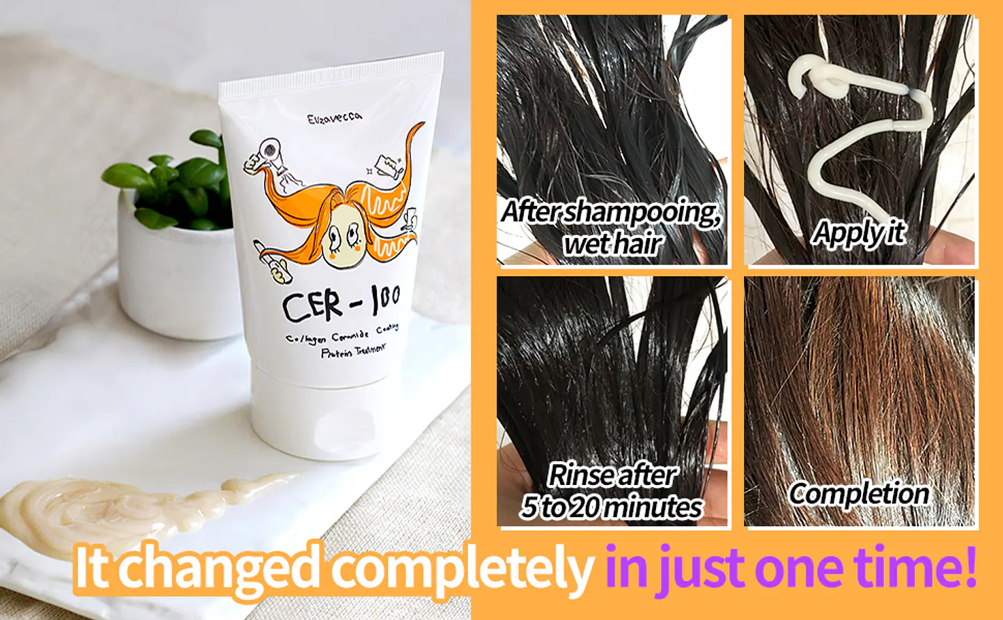 CER-100 Collagen Ceramide Coating Hair Protein Treatment (Elizavecca)- 100ml Tratamiento para cabello reparador 3
