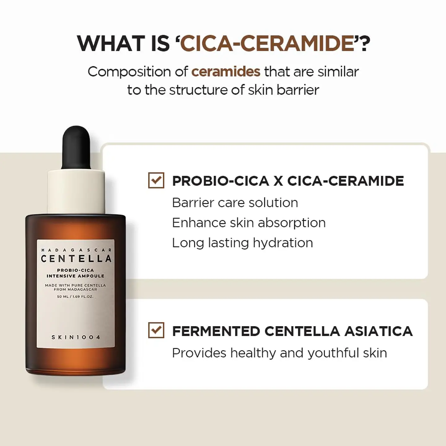 Madagascar Centella Probio-Cica Intensive Ampoule (SKIN1004) - 50ml Serum antiedad con probióticos y centella 4