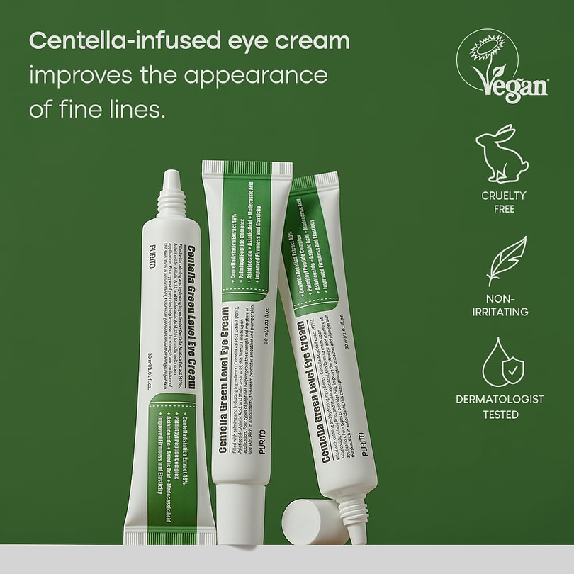 Centella Green Level Eye Cream (Purito) -30ml  Crema contorno de ojos desinflamante 5