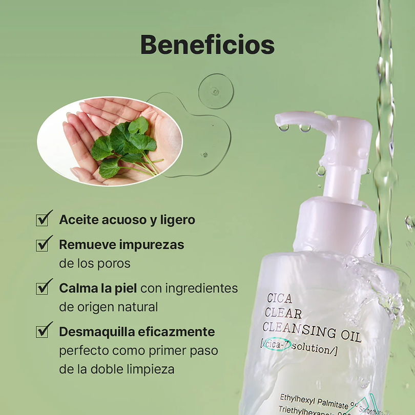 Pure Fit Cica Clear Cleansing Oil (COSRX)  -200ml Limpiador oleoso con centella asiática 5