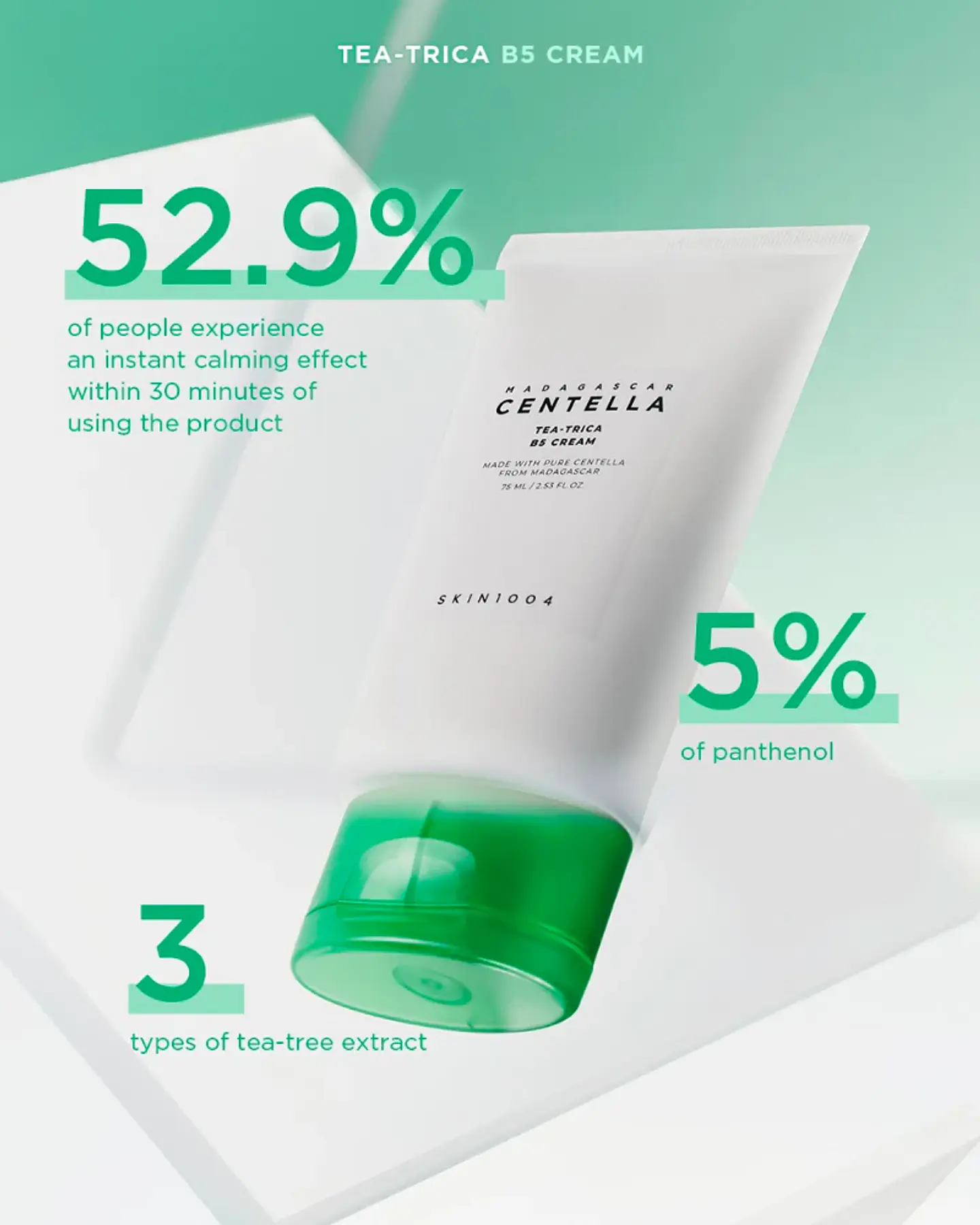 Madagascar Centella Tea-Trica B5 Cream (SKIN1004) -75ml Crema hidratante pieles problemáticcas y grasas 10