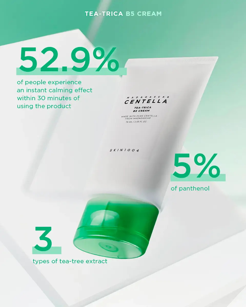 Madagascar Centella Tea-Trica B5 Cream (SKIN1004) -75ml Crema hidratante pieles problemáticcas y grasas 10
