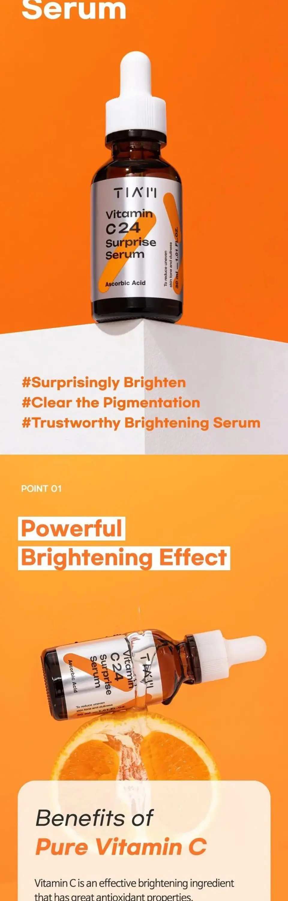 Vitamin C 24 Surprise Serum (TIAM) -30ml Serum aclarante antimanchas con 24% vitamina C 13