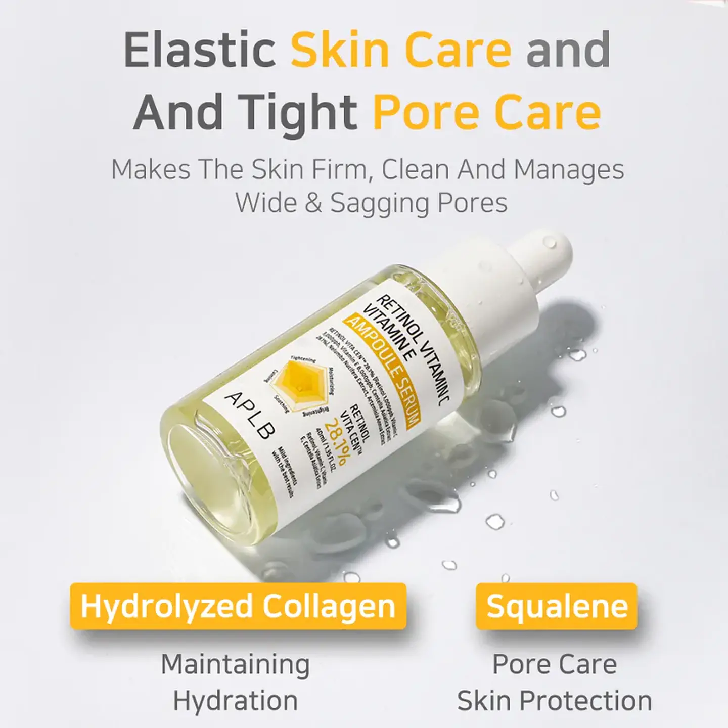 Retinol Vitamin C Vitamin E Ampoule Serum (APLB) - 40ml Serum antiedad multifuncional con Retinol, Vitamina C, Vitamina E y Centella Asiática 3