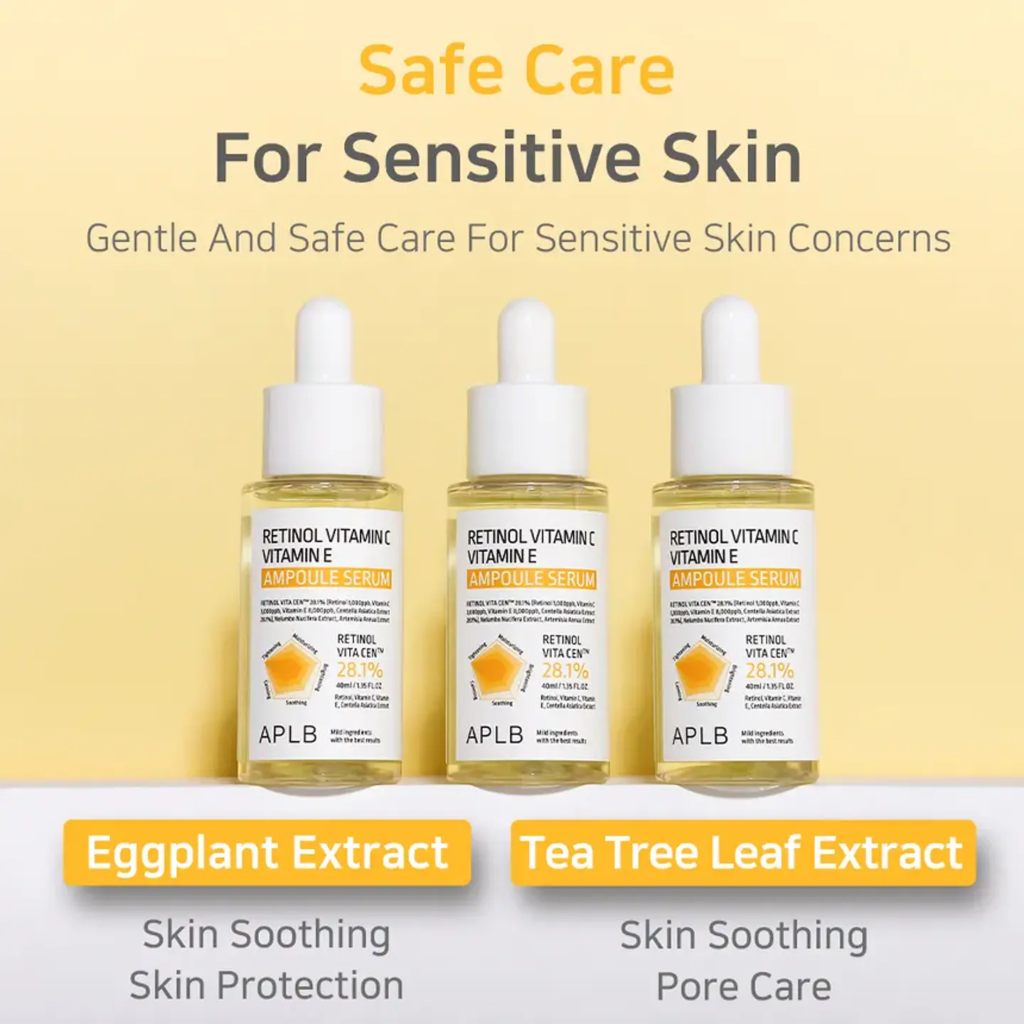 Retinol Vitamin C Vitamin E Ampoule Serum (APLB) - 40ml Serum antiedad multifuncional con Retinol, Vitamina C, Vitamina E y Centella Asiática 2