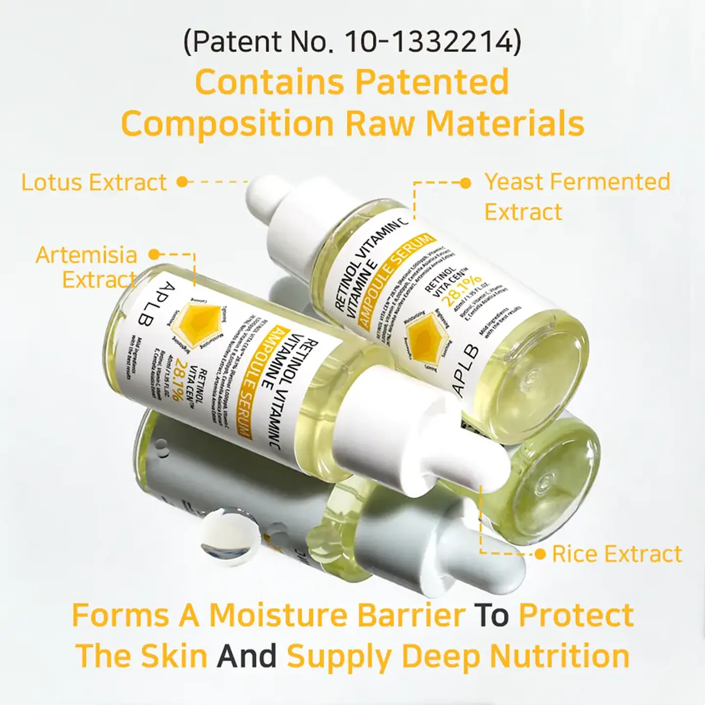Retinol Vitamin C Vitamin E Ampoule Serum (APLB) - 40ml Serum antiedad multifuncional con Retinol, Vitamina C, Vitamina E y Centella Asiática 8