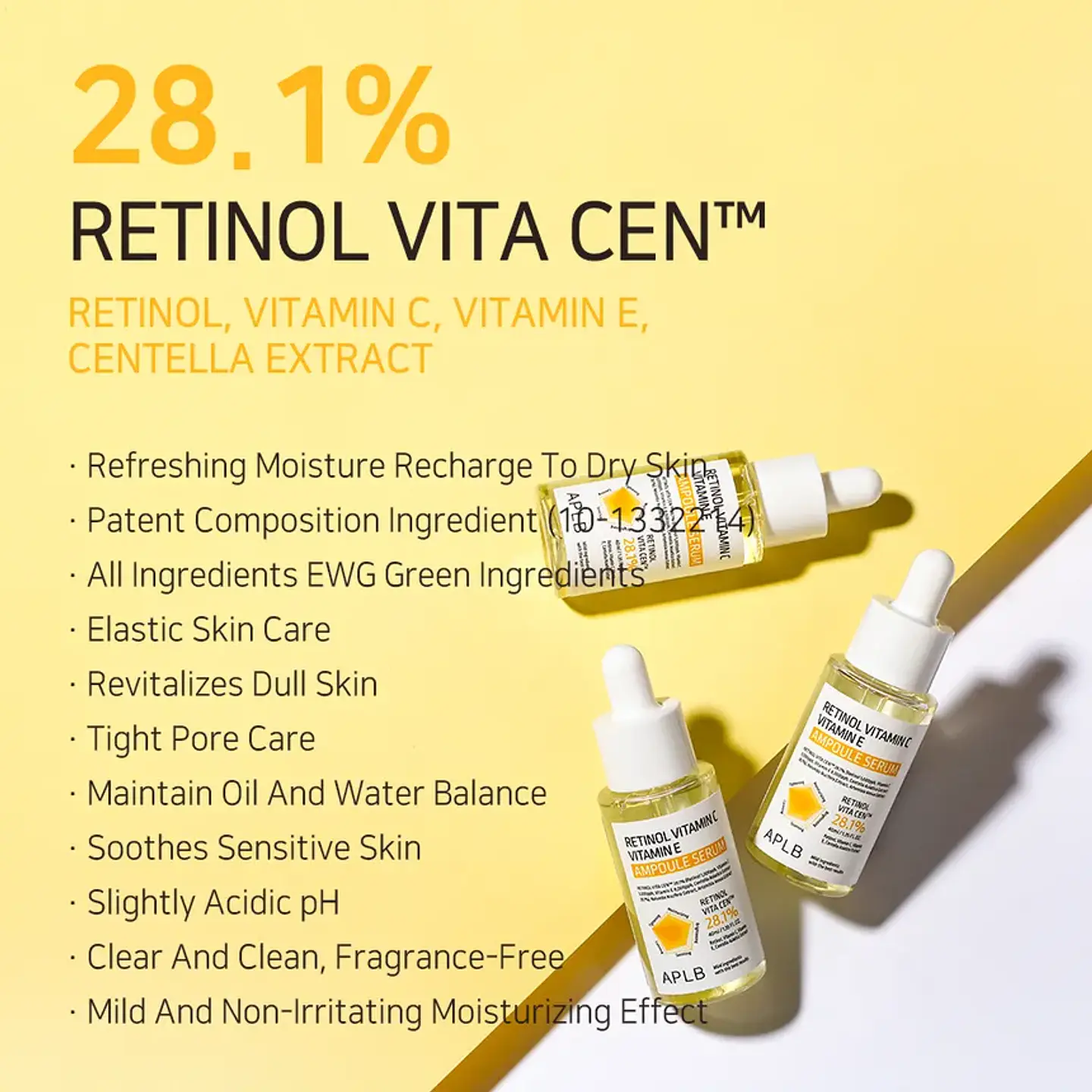 Retinol Vitamin C Vitamin E Ampoule Serum (APLB) - 40ml Serum antiedad multifuncional con Retinol, Vitamina C, Vitamina E y Centella Asiática 16