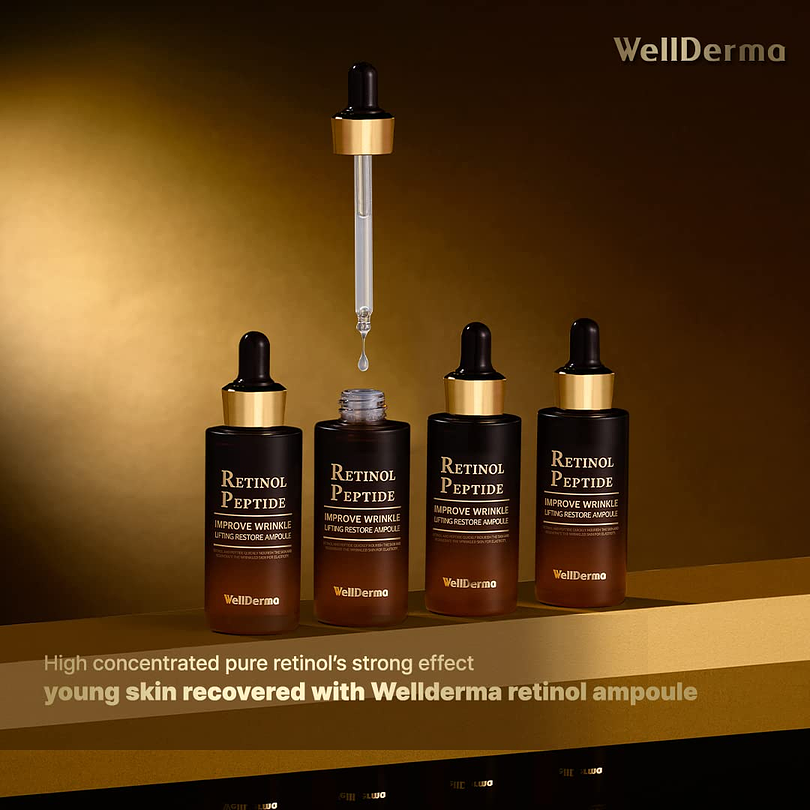 Retinol Peptide Improve Wrinkle Lifting Restore Ampoule (WellDerma) - 30ML Serum antiedad con Retinol y Péptidos 2