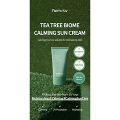 Tea Tree Biome Calming Sun Cream SPF50+ PA++++ (Farm Stay) - 50ml Protector Solar Anti grasitud con árbol de té y probióticos