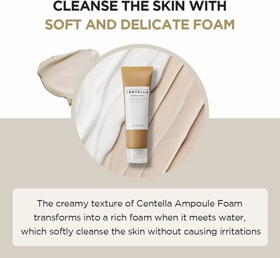 Madagascar Centella Ampoule Foam (SKIN1004) - 125ml Limpiador en espuma calmante pieles sensibles 8