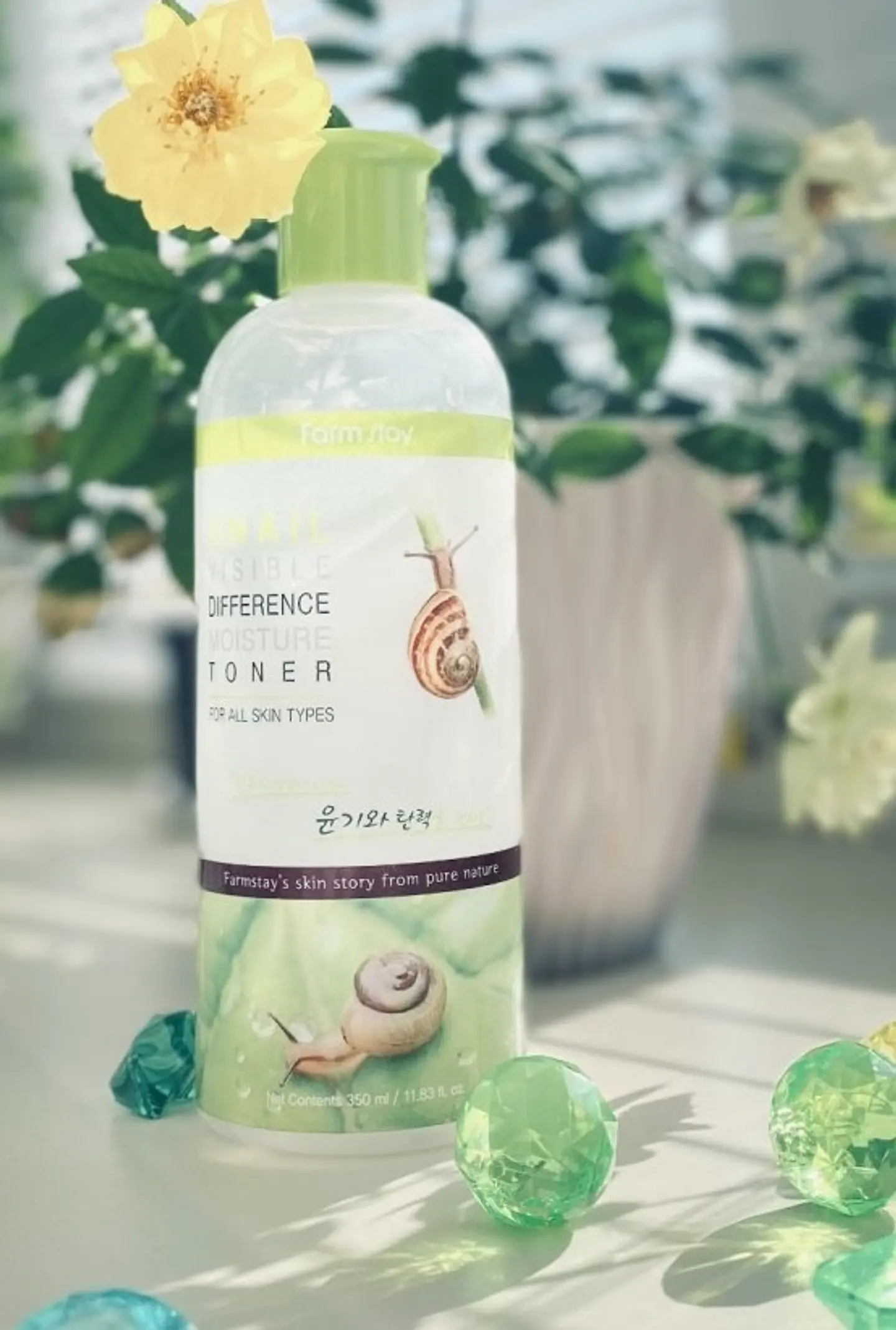 Snail Visible Difference Moisture Toner (Farm Stay) -350 ml Tónico baba de caracol, con aloe vera y hierbas 9