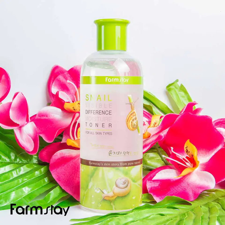 Snail Visible Difference Moisture Toner (Farm Stay) -350 ml Tónico baba de caracol, con aloe vera y hierbas 15