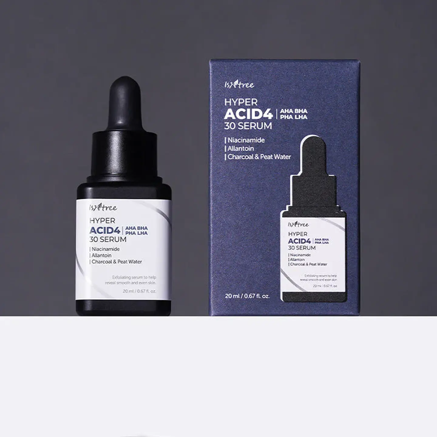 Hyper Acid 4 AHA BHA PHA LHA Serum (Isntree) - 20 ml Serum exfoliante químico 4 tipos de ácidos pieles problemáticas 4
