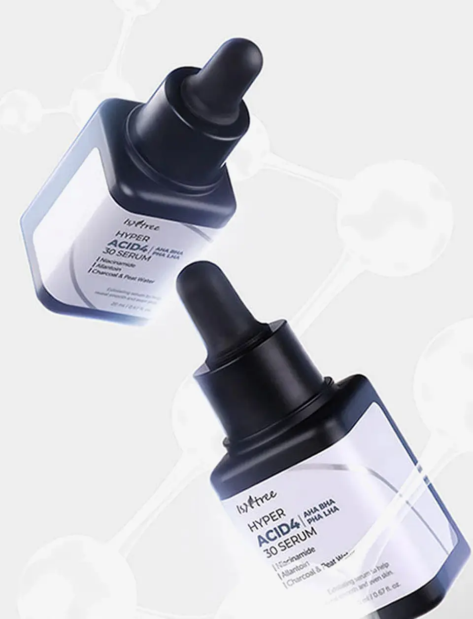Hyper Acid 4 AHA BHA PHA LHA Serum (Isntree) - 20 ml Serum exfoliante químico 4 tipos de ácidos pieles problemáticas 5