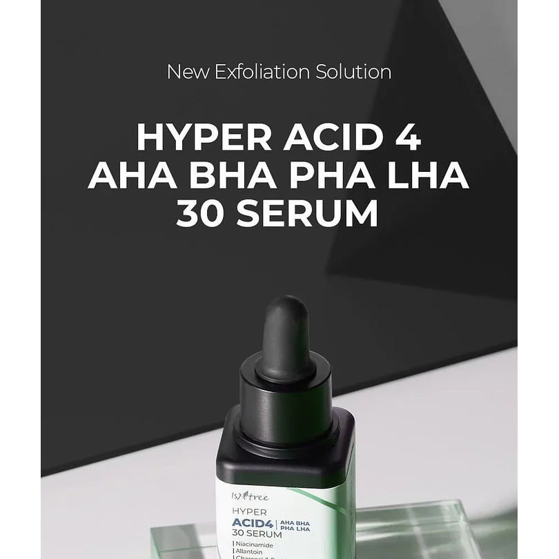 Hyper Acid 4 AHA BHA PHA LHA Serum (Isntree) - 20 ml Serum exfoliante químico 4 tipos de ácidos pieles problemáticas 10