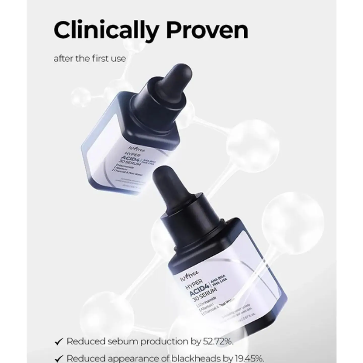 Hyper Acid 4 AHA BHA PHA LHA Serum (Isntree) - 20 ml Serum exfoliante químico 4 tipos de ácidos pieles problemáticas 11