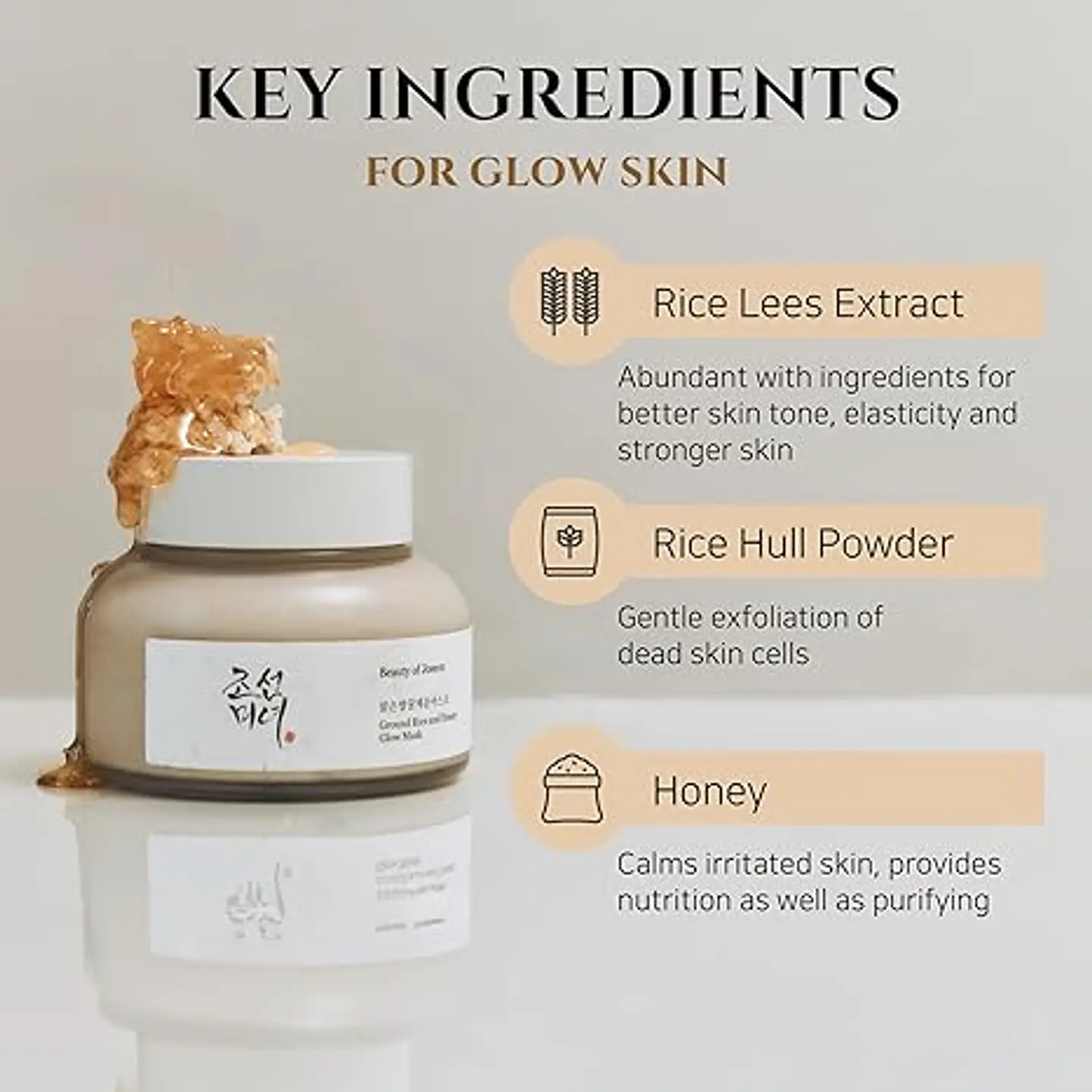 Ground Rice and Honey Glow Mask (Beauty of Joseon) - 150ml Mascarilla de limpieza aclarante con arroz 4