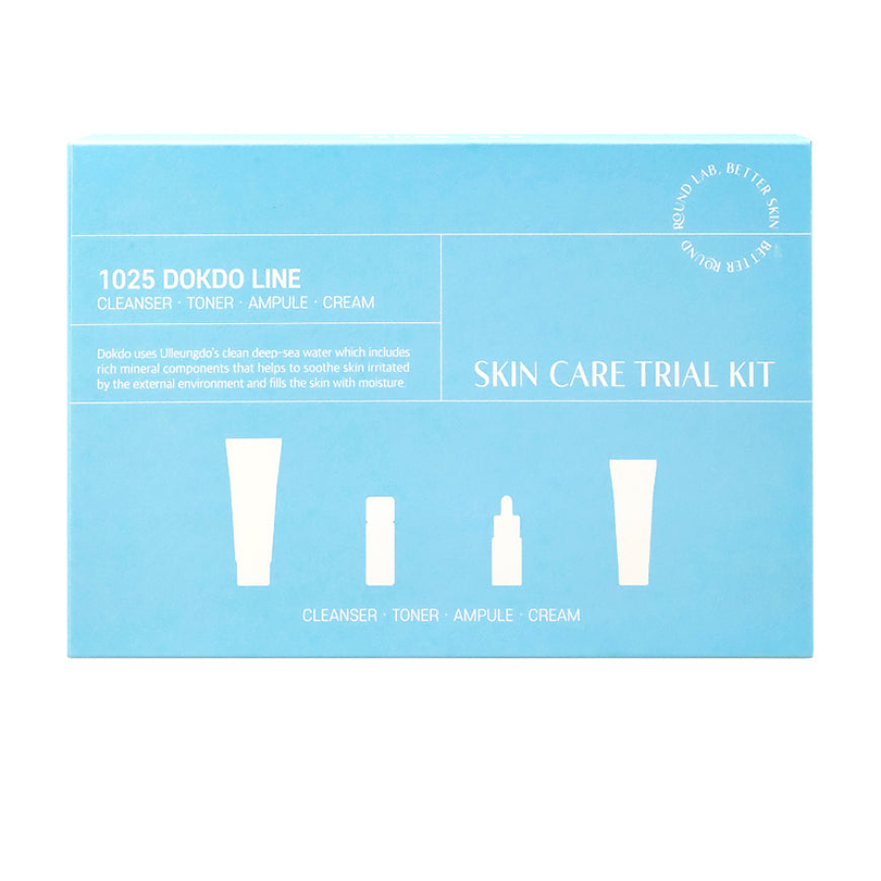 1025 Dokdo Trial Kit (Roundlab) - Set de viaje Limpiador 30ml + Tónico 20ml + Ampoule 10ml + Crema 20ml 2