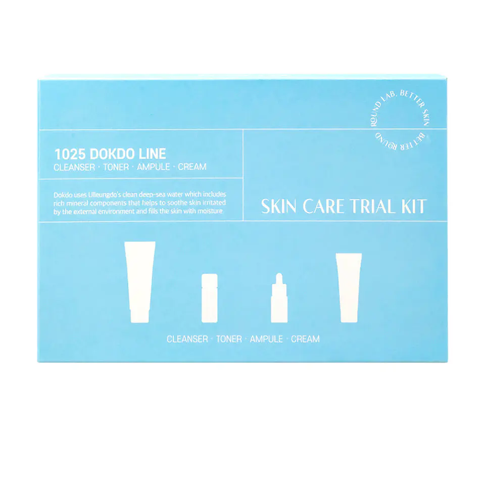 1025 Dokdo Trial Kit (Roundlab) - Set de viaje Limpiador 30ml + Tónico 20ml + Ampoule 10ml + Crema 20ml 2
