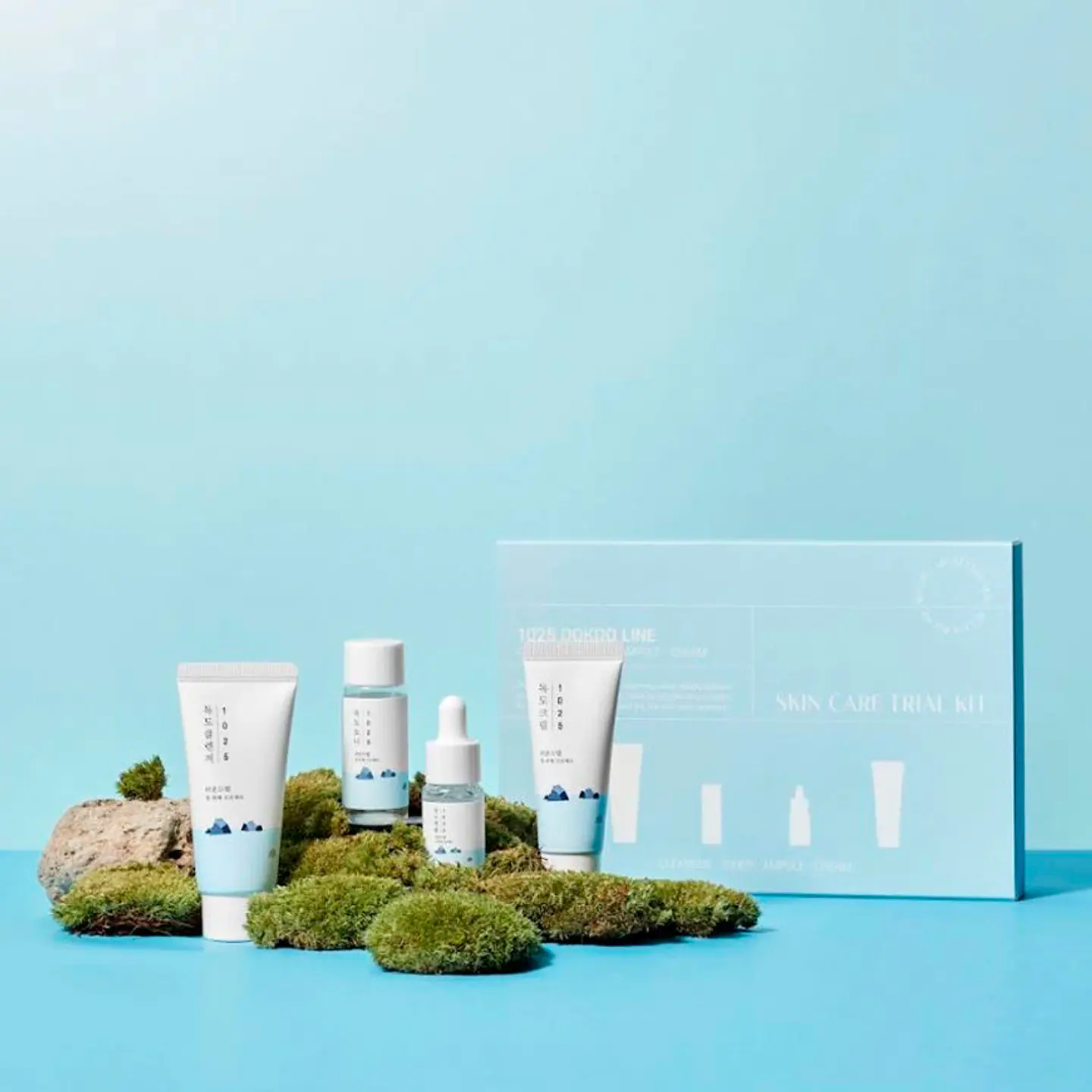 1025 Dokdo Trial Kit (Roundlab) - Set de viaje Limpiador 30ml + Tónico 20ml + Ampoule 10ml + Crema 20ml 3