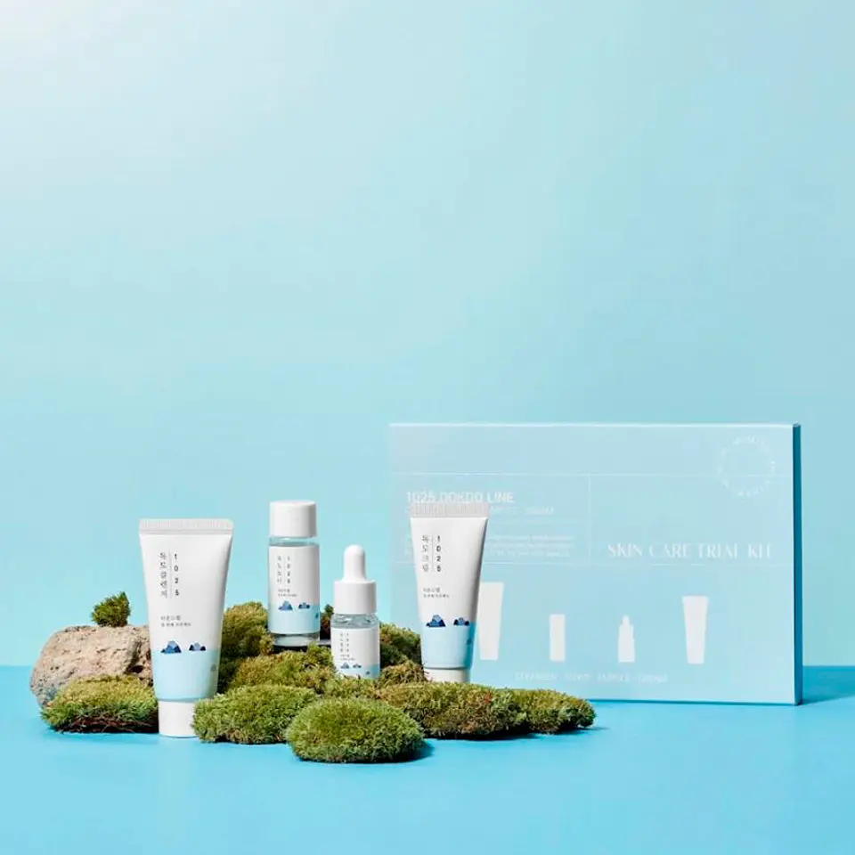 1025 Dokdo Trial Kit (Roundlab) - Set de viaje Limpiador 30ml + Tónico 20ml + Ampoule 10ml + Crema 20ml 3
