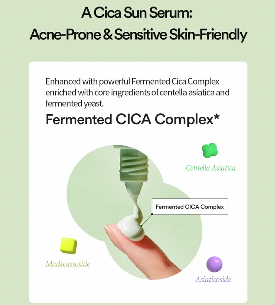Cica Calming Sun Serum (TOCOBO) -50ml Protector solar con centella asiática 6