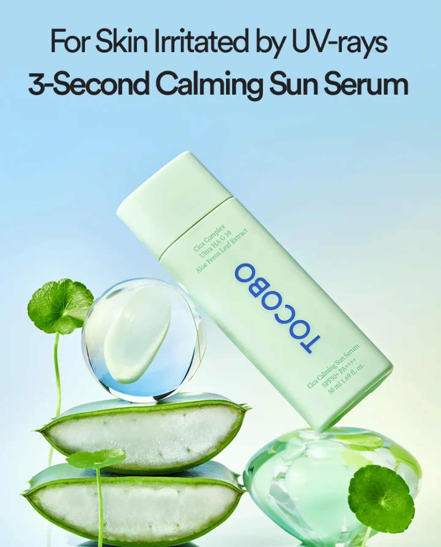Cica Calming Sun Serum (TOCOBO) -50ml Protector solar con centella asiática 12