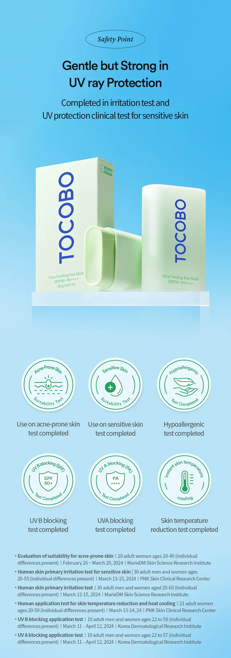 Cica Cooling Sun Stick (TOCOBO) -19gr Protector solar en barra con centella asiática 4