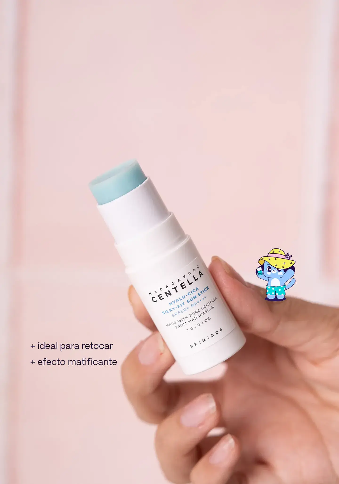 Madagascar Centella Hyalu-Cica Silky-Fit Sun Stick SPF50+ PA++++  (SKIN1004) - Versión mini 7gr Protector solar en barra pieles sensibles con ácido hialurónico y centella asiática 5